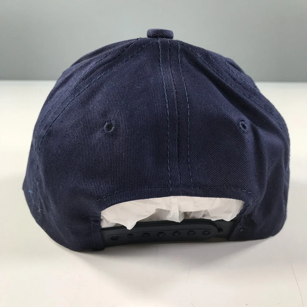 Vintage Snapback Hat Boys Youth Size Navy Blue Curved Brim Kudzu YoungAn